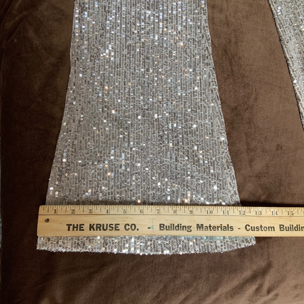 Wild Fable Gold XL Sequin Flare Pants Glamour Cocktail Holiday Party Date - Picture 3 of 7